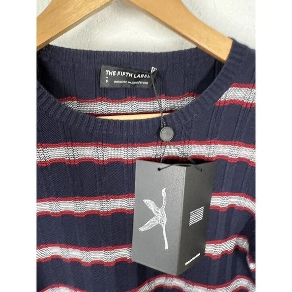 The Fifth Label Gravitation Stripe Top Size Small S Navy Red White New - Picture 4 of 6